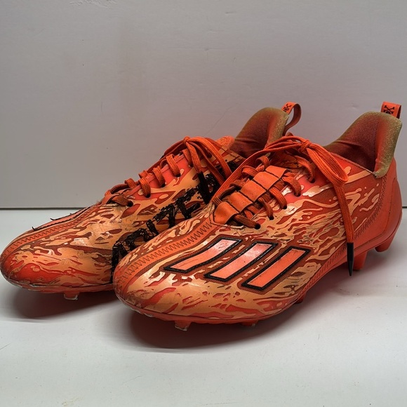 Adidas Men's Adizero Orange Low Top Lace Up Football Cleats Size US 8 - Picture 3 of 10